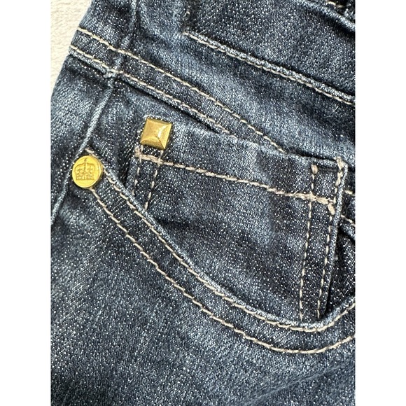 Younique Jeans Women's Size 1 Long Dark Wash Ankle Buttons Low Rise Skinny Leg - Picture 6 of 11